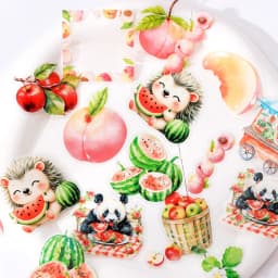 40Pcs/Set Fruit Aroma Fills The Garden Series Vintage Flower Material Collage Sticker Creative DIY Journal Stationery