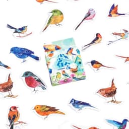 46 Pcs Watercolor Sparrow Precut Stickers Cute Aesthetic Stationery for Journal Travel Paper Scrapbooking Diary Decor