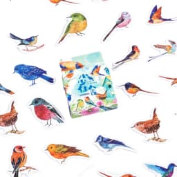 46 Pcs Watercolor Sparrow Precut Stickers Cute Aesthetic Stationery for Journal Travel Paper Scrapbooking Diary Decor