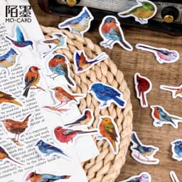46 Pcs Watercolor Sparrow Precut Stickers Cute Aesthetic Stationery for Journal Travel Paper Scrapbooking Diary Decor