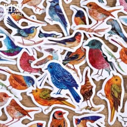 46 Pcs Watercolor Sparrow Precut Stickers Cute Aesthetic Stationery for Journal Travel Paper Scrapbooking Diary Decor