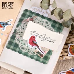 46 Pcs Watercolor Sparrow Precut Stickers Cute Aesthetic Stationery for Journal Travel Paper Scrapbooking Diary Decor