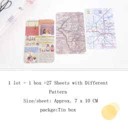 Korean Kawaii Stationery Lovely Tin Scrapbooking Pastel Marking Tape Craft Stickers Decorative DIY Memo Planner Tool 27 Sheets