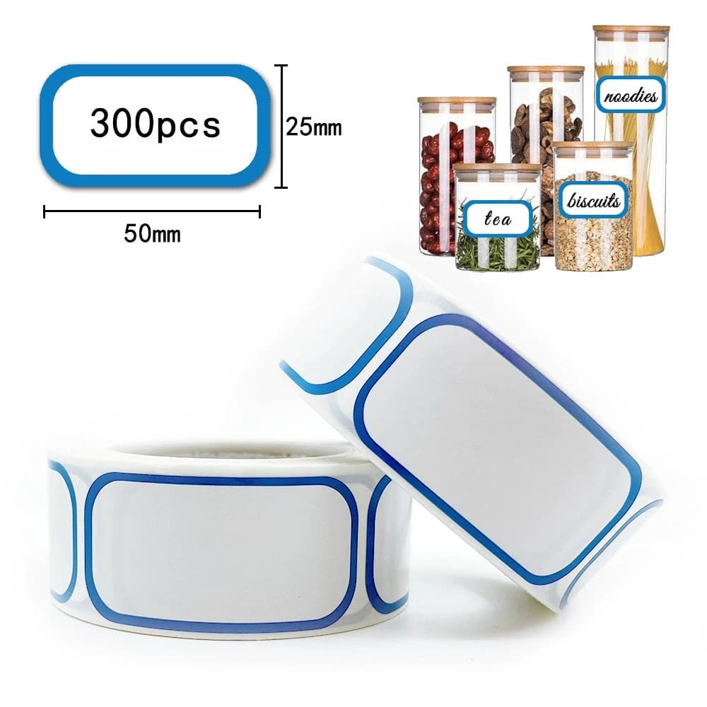 300Pcs Removable Freezer Labels,1 x 2 Inch Food Storage Stickers,Self-Adhesive Date Labels DIY Handmade Stickers Bottle Pack