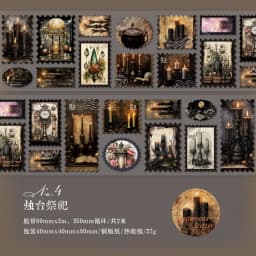Mysterious Letters Raven Castle Gothic Stamp Vintage Paper Sticker Roll Scrapbooking Jurnaling Diary Decorative Collages