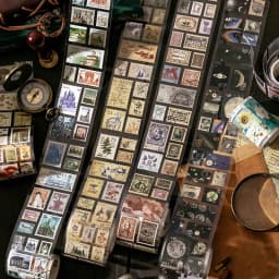 Mysterious Letters Raven Castle Gothic Stamp Vintage Paper Sticker Roll Scrapbooking Jurnaling Diary Decorative Collages