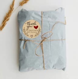 100-500Pcs Kraft Paper Thank You Stickers for Small Business Supplies Packing, Envelopes Seals, Gift Wraps and Crafts