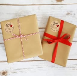 100-500Pcs Kraft Paper Thank You Stickers for Small Business Supplies Packing, Envelopes Seals, Gift Wraps and Crafts