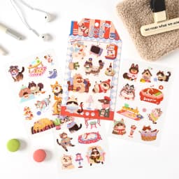 4/24pcs Kawaii Cartoon Animal Cute Things PET Stickers Scrapbooking DIY Diary Phone Case Aesthetic Stationery Stickers