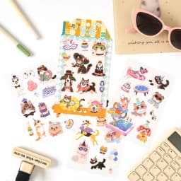 4/24pcs Kawaii Cartoon Animal Cute Things PET Stickers Scrapbooking DIY Diary Phone Case Aesthetic Stationery Stickers