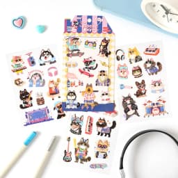 4/24pcs Kawaii Cartoon Animal Cute Things PET Stickers Scrapbooking DIY Diary Phone Case Aesthetic Stationery Stickers