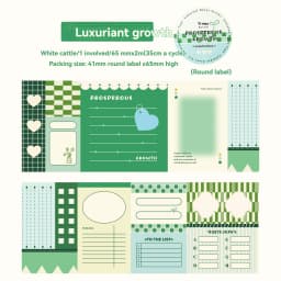 Etori Life Colorful Diary Series Colorful Journal Tape Fresh Retro Animal Plaid Collage Decorative Stickers for Laptops, Phone Stickers, Luggage, DIY Diaries, Student Gift Bags, Gift Box Packaging, Card Making, Baking Sealing, Children's Stationery Stickers, Gifts for Friends, School Supplies