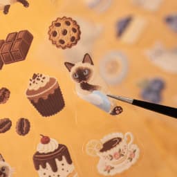 2sheets Meow Enjoys Sweet Time Series Kawaii Cartoon PET Stickers DIY Diary Scrapbook Aesthetics Stationery Stickers