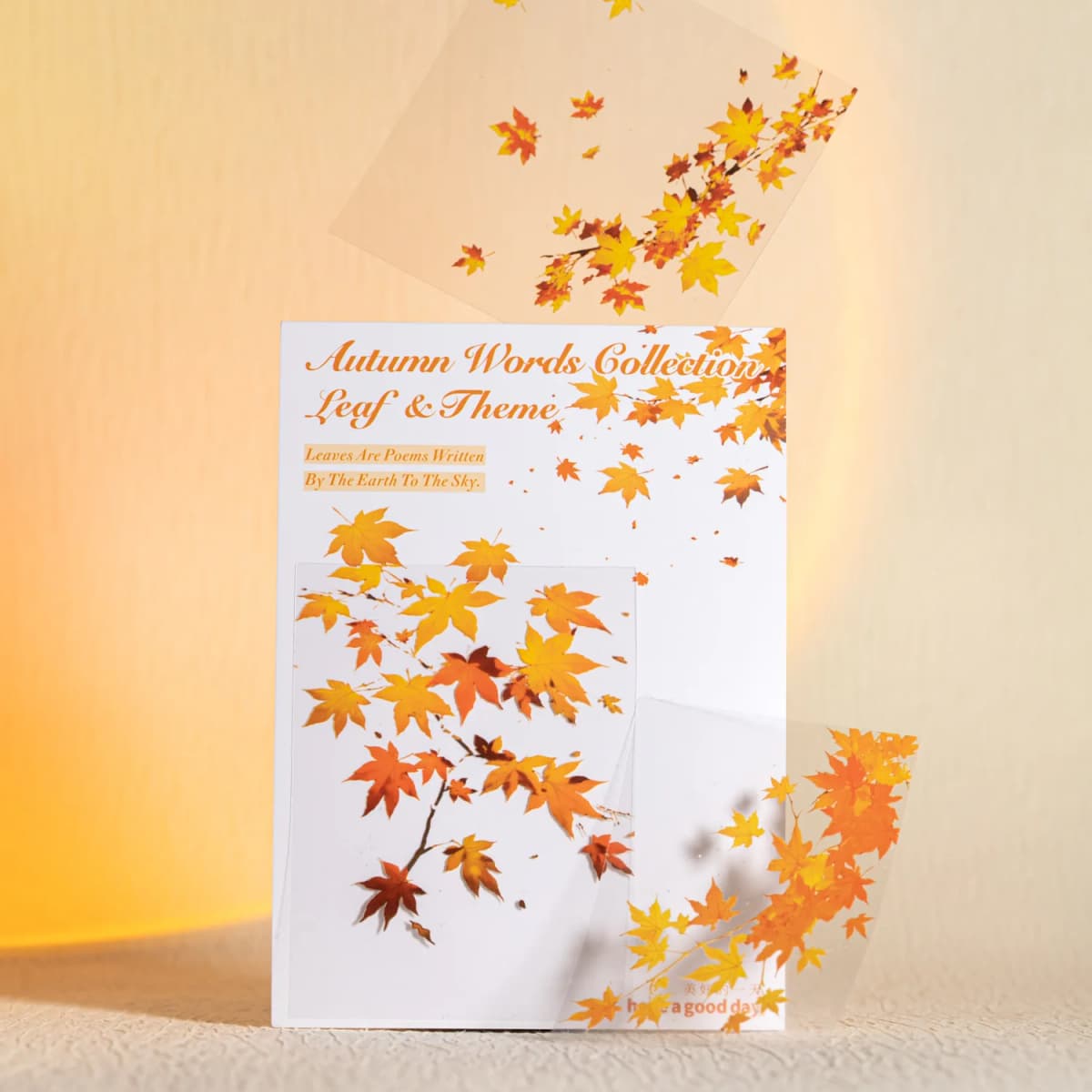 20pcs/1lot Kawaii Scrapbook Stickers Autumn Language Collection Junk Journal Gold Planner Stationery Sticker Planner Decorative