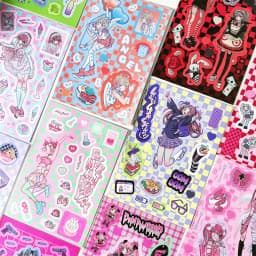 SKYSONIC 6pcs BOBO Series Sticker Cool Girs DIY Frame Decor Materials Korean Agenda Journal Bullet Stationery Suppliers