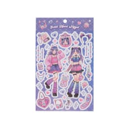 SKYSONIC 6pcs BOBO Series Sticker Cool Girs DIY Frame Decor Materials Korean Agenda Journal Bullet Stationery Suppliers