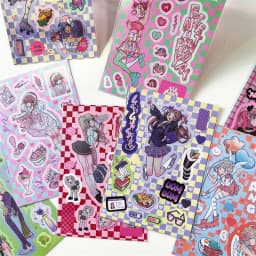 SKYSONIC 6pcs BOBO Series Sticker Cool Girs DIY Frame Decor Materials Korean Agenda Journal Bullet Stationery Suppliers