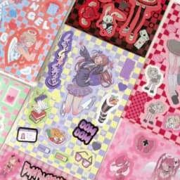 SKYSONIC 6pcs BOBO Series Sticker Cool Girs DIY Frame Decor Materials Korean Agenda Journal Bullet Stationery Suppliers