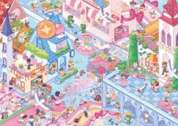 JIAMEI Plus Size Kawaii 3D Cartoon City Town Fun Scenery Stickers DIY Hand Stacked Scrapbook Miniature Scene Stickers Child Gift