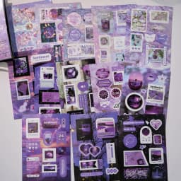 20sheets Kawaii Ins Flash Film Die Cut Stickers Book Creative Handbook DIY Scrapbooking Material Aesthetics Stationery Stickers