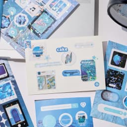 20sheets Kawaii Ins Flash Film Die Cut Stickers Book Creative Handbook DIY Scrapbooking Material Aesthetics Stationery Stickers