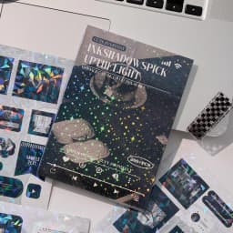 20sheets Kawaii Ins Flash Film Die Cut Stickers Book Creative Handbook DIY Scrapbooking Material Aesthetics Stationery Stickers