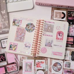 20sheets Kawaii Ins Flash Film Die Cut Stickers Book Creative Handbook DIY Scrapbooking Material Aesthetics Stationery Stickers