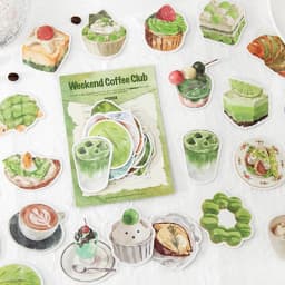Mr.Paper 50Pcs/Bag Sweet Collection Series Washi Stickers Watercolor Food & Coffee for Journal Scrapbook & Planner