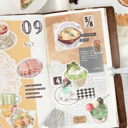 Mr.Paper 50Pcs/Bag Sweet Collection Series Washi Stickers Watercolor Food & Coffee for Journal Scrapbook & Planner