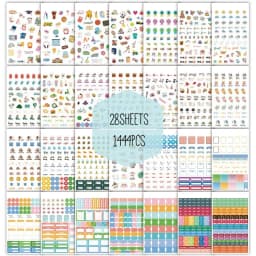 Daily Planner Sticker Contains 1444 Stickers, a Variety of Types, 28 Stickers Per Week Per Month, Daily Planning, Diary, Handboo