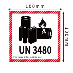 100x100mm Lithium Battery Label UN3481 UN3480 UN3091 UN3090 Transport Warning Label for Products Containing Batteries