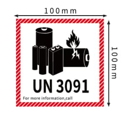 100x100mm Lithium Battery Label UN3481 UN3480 UN3091 UN3090 Transport Warning Label for Products Containing Batteries