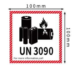 100x100mm Lithium Battery Label UN3481 UN3480 UN3091 UN3090 Transport Warning Label for Products Containing Batteries