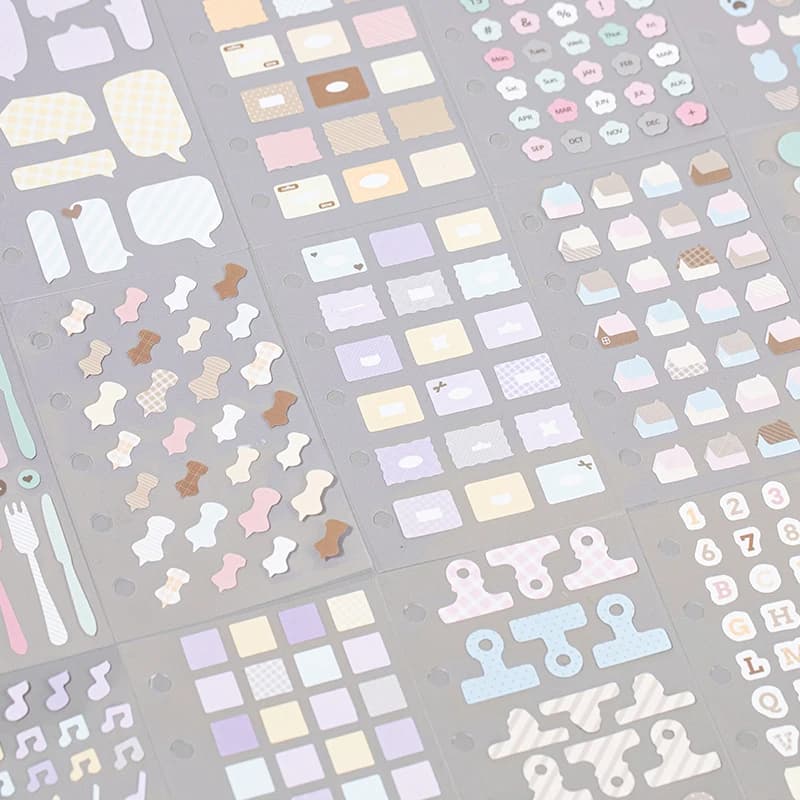 10 Pcs Cartoon Shaped Sticker Pack Colored Marks Cute Diary Stickers Scrapbooking Collage Card Decoration School Accessories