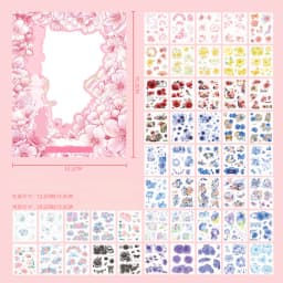 50sheets Stationery Stickers Kawaii cute girl Scrapbook Stickers Junk Journal Decorative Stickers Sticker for Scrapbookingֽֽ