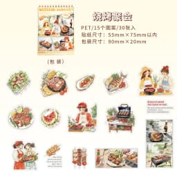 30pcs/1lot kawaii Stationery Sticker Let's get together for a while junk journal Decorative Scrapbooking DIY Craft Sticker