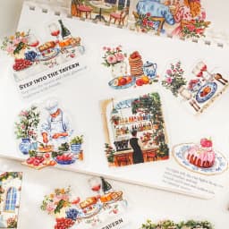 30pcs/1lot kawaii Stationery Sticker Let's get together for a while junk journal Decorative Scrapbooking DIY Craft Sticker