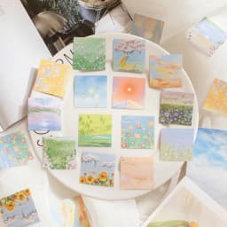 46pcs Pink Tone Series Decorative Stationery Oil Painting Stickers for Planner Scrapbooking DIY Diary Album Stick Labels