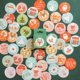 45PCS Merry Santa Claus Christmas Themed Decorative Stickers for DIY Scrapbooking Diary Album Stationery Box Set