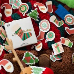 45PCS Merry Santa Claus Christmas Themed Decorative Stickers for DIY Scrapbooking Diary Album Stationery Box Set