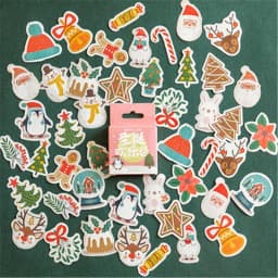45PCS Merry Santa Claus Christmas Themed Decorative Stickers for DIY Scrapbooking Diary Album Stationery Box Set