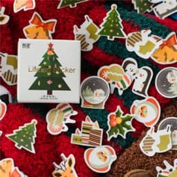 45PCS Merry Santa Claus Christmas Themed Decorative Stickers for DIY Scrapbooking Diary Album Stationery Box Set