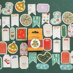 45PCS Merry Santa Claus Christmas Themed Decorative Stickers for DIY Scrapbooking Diary Album Stationery Box Set