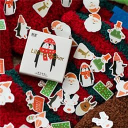 45PCS Merry Santa Claus Christmas Themed Decorative Stickers for DIY Scrapbooking Diary Album Stationery Box Set