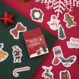 45PCS Merry Santa Claus Christmas Themed Decorative Stickers for DIY Scrapbooking Diary Album Stationery Box Set