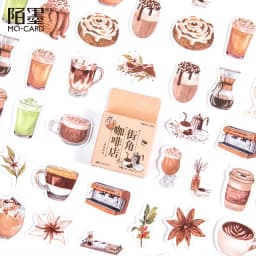 46pcs Street Corner Coffee House Themed Decorative Stationery Stickers for Scrapbooking DIY Diary Album Labels