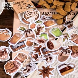 46pcs Street Corner Coffee House Themed Decorative Stationery Stickers for Scrapbooking DIY Diary Album Labels