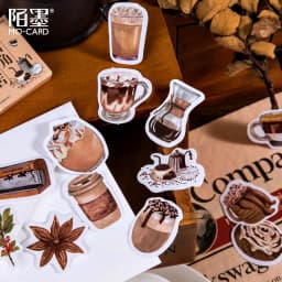 46pcs Street Corner Coffee House Themed Decorative Stationery Stickers for Scrapbooking DIY Diary Album Labels