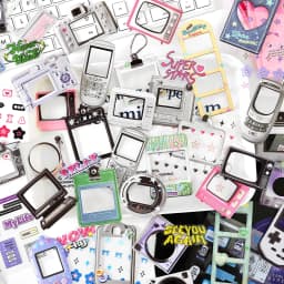 15pcs Kawaii Ins Electronic Memory Stickers Material Pack DIY Diary Phone Case Handmade Scrapbook Aesthetic Stationery Stickers