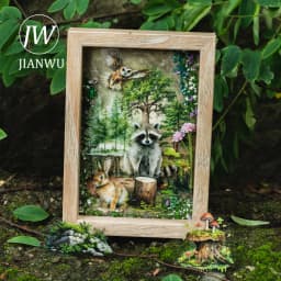 JIANWU Forest Home Series Vintage Plant Animal Material Collage PET Sticker Creative DIY Journal Scrapbooking Stationery